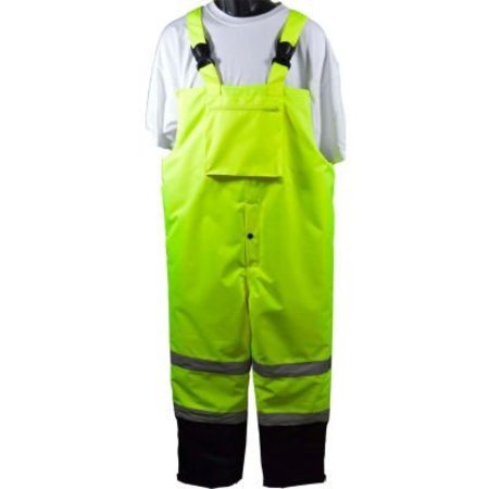 PETRA ROC INC Petra Roc Waterproof Quilted Thermal Bib Rain Pants, ANSI/ISEA Class E, Lime/Black, L, LQBBIP-CE-L LQBBIP-CE-L